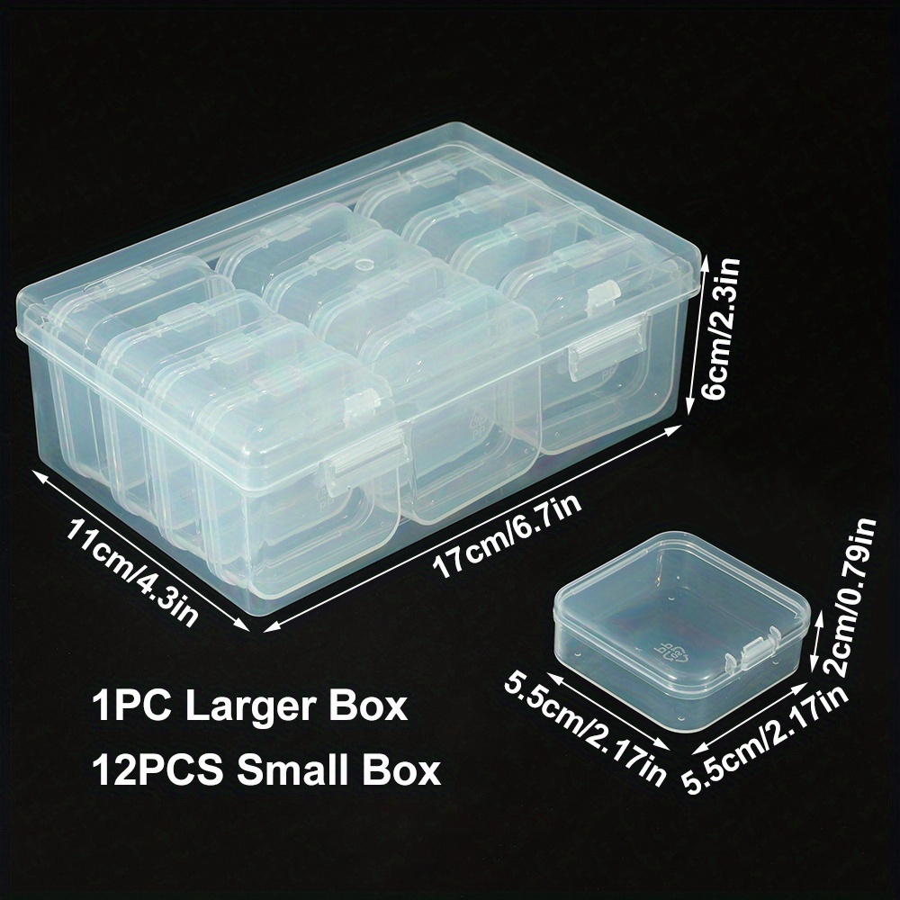 12pcs set small bead organizer plastic bead storage containers stackable mini clear craft storage organizer box for beads jewelry and small items
