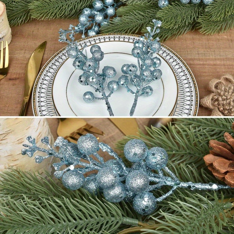 5 Pack Artificial Christmas Picks Ornaments - Artificial Floral Picks with  Berry and Leaves for DIY Christmas Wreath, Crafts, Holiday and Home Decor -  Blue 