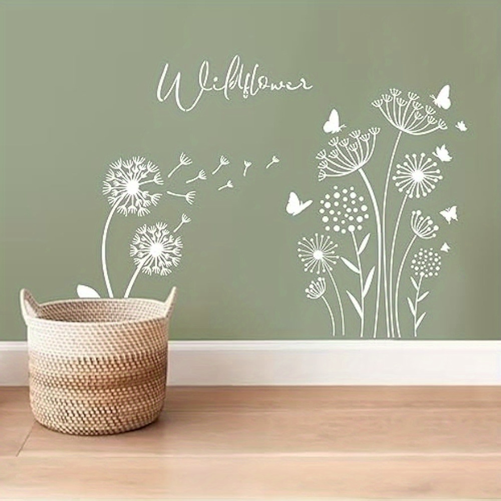 Lily and Dandelion Stencil for Painting on Wood, Canvas, Furniture