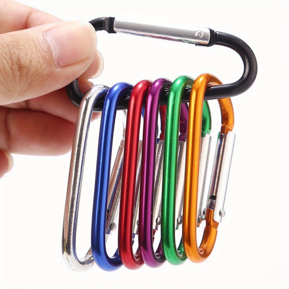 5pcs, D-Shaped Buckle Keychain Clip, Spring Snap Hook Key Chain Keyring for Camping, Hiking and Travel,Temu