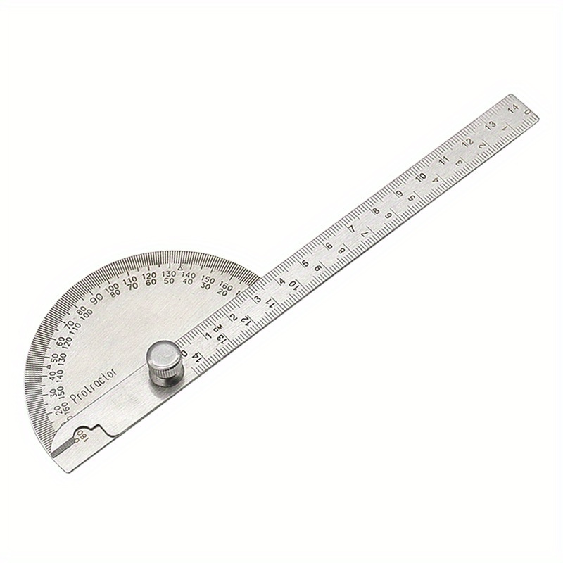 Règle de mesure à tête ronde de jauge d'angle d'acier inoxydable de  rapporteur réglable de 180 degrés -140CM