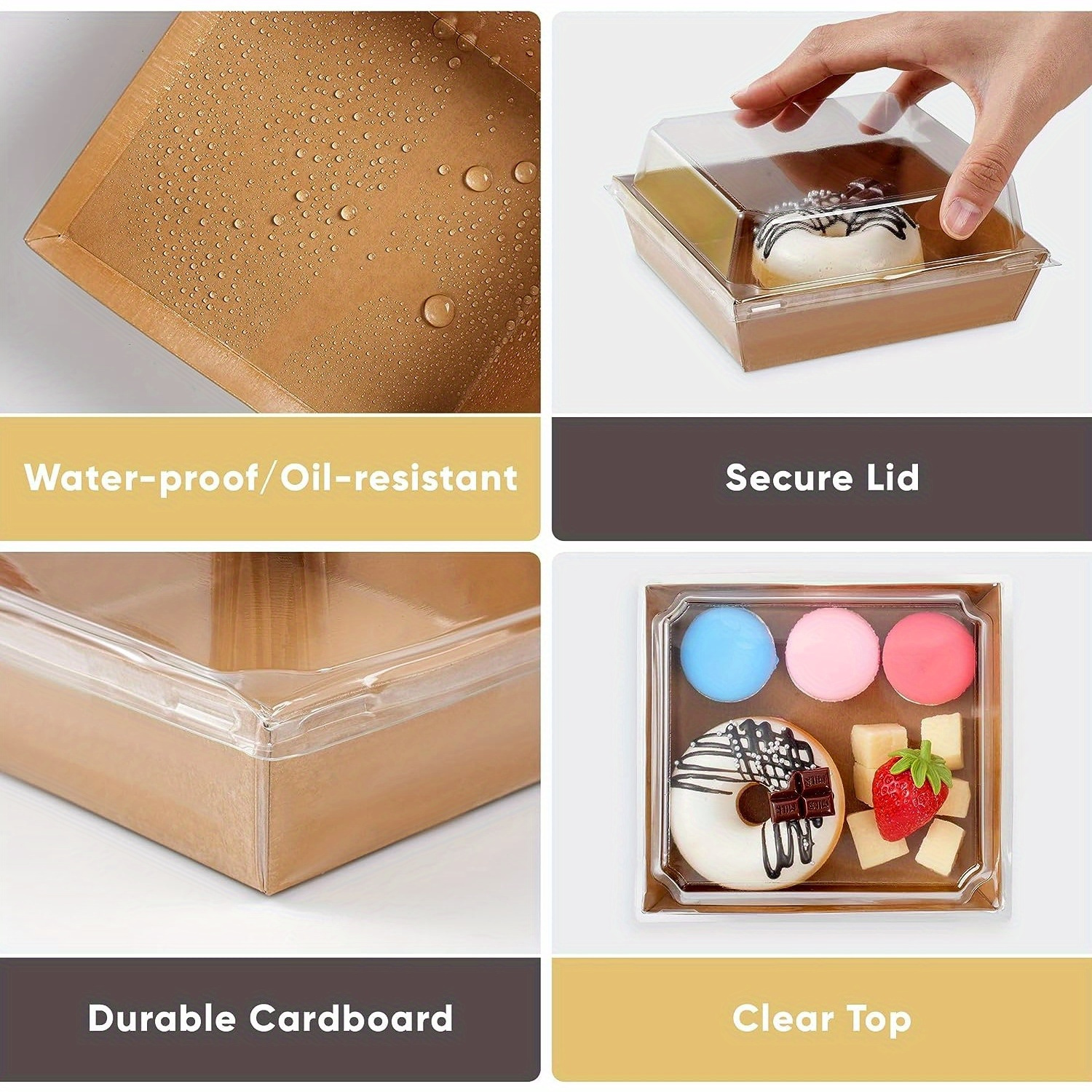 Small Charcuterie Boxes Clear Lids Disposable Food Temu