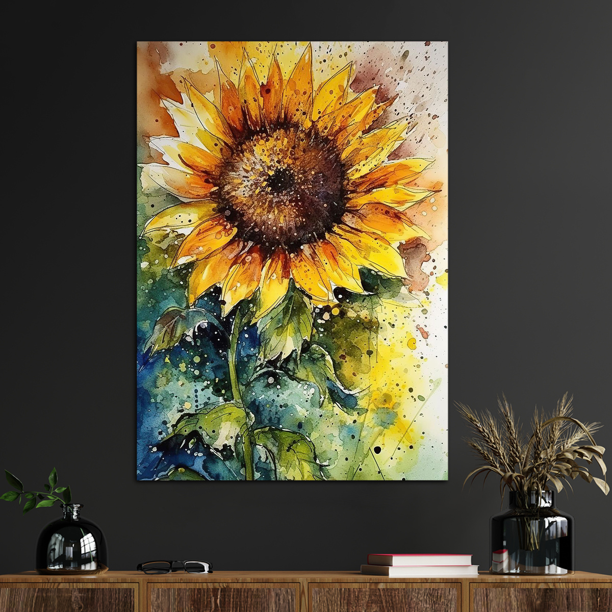 

1pc Sunflower Canvas Wall Art For Home Decor, Sunflower Lovers Poster Wall Decor, Prints For Living Room Bedroom Kitchen Office Cafe Decor