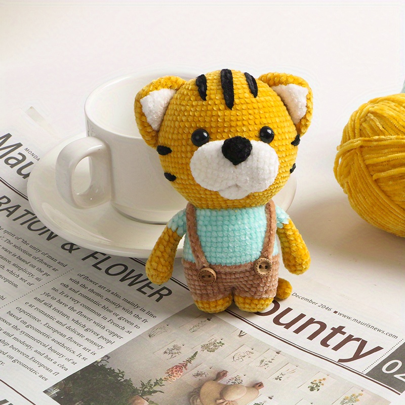Crochet Hook, 5, L: 13,3 cm, Yellow, 1 pc