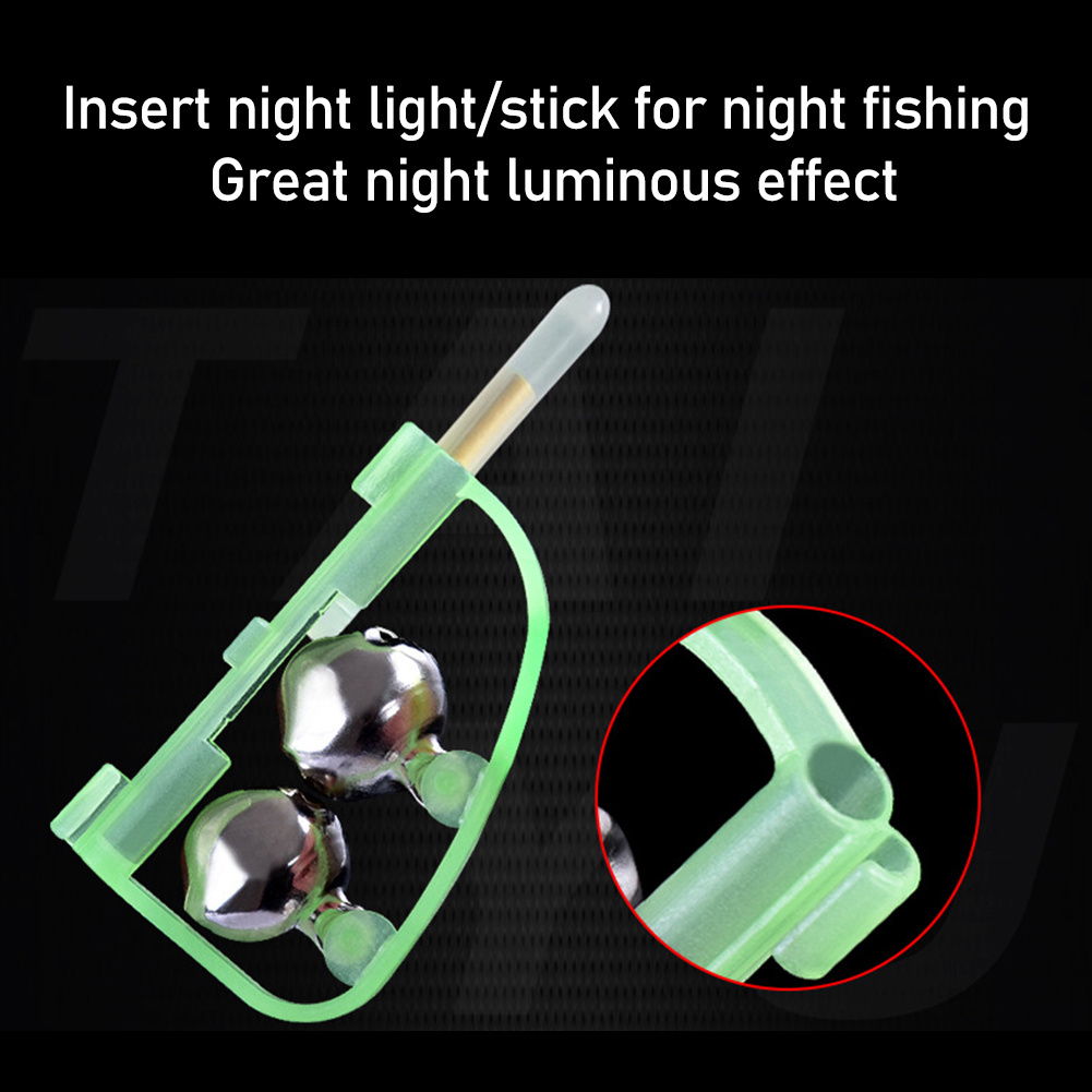 1/5/10pcs Night Fishing Rod Bells, Snap-on Anti-drop Automatic Alarm,  Fishing Boat Throwing Clip Rod Double Bow Bells, Fishing Tackle