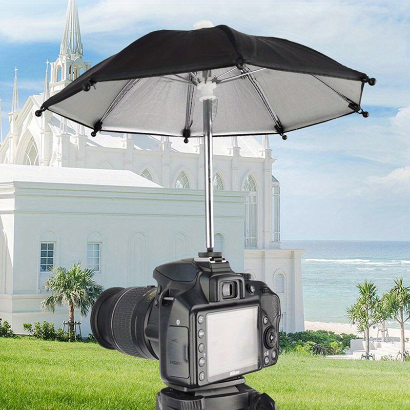

1pc Black Dslr Camera Umbrella Sunshade Umbrella Rain Holder Universal Camera Photography Camera Umbrella