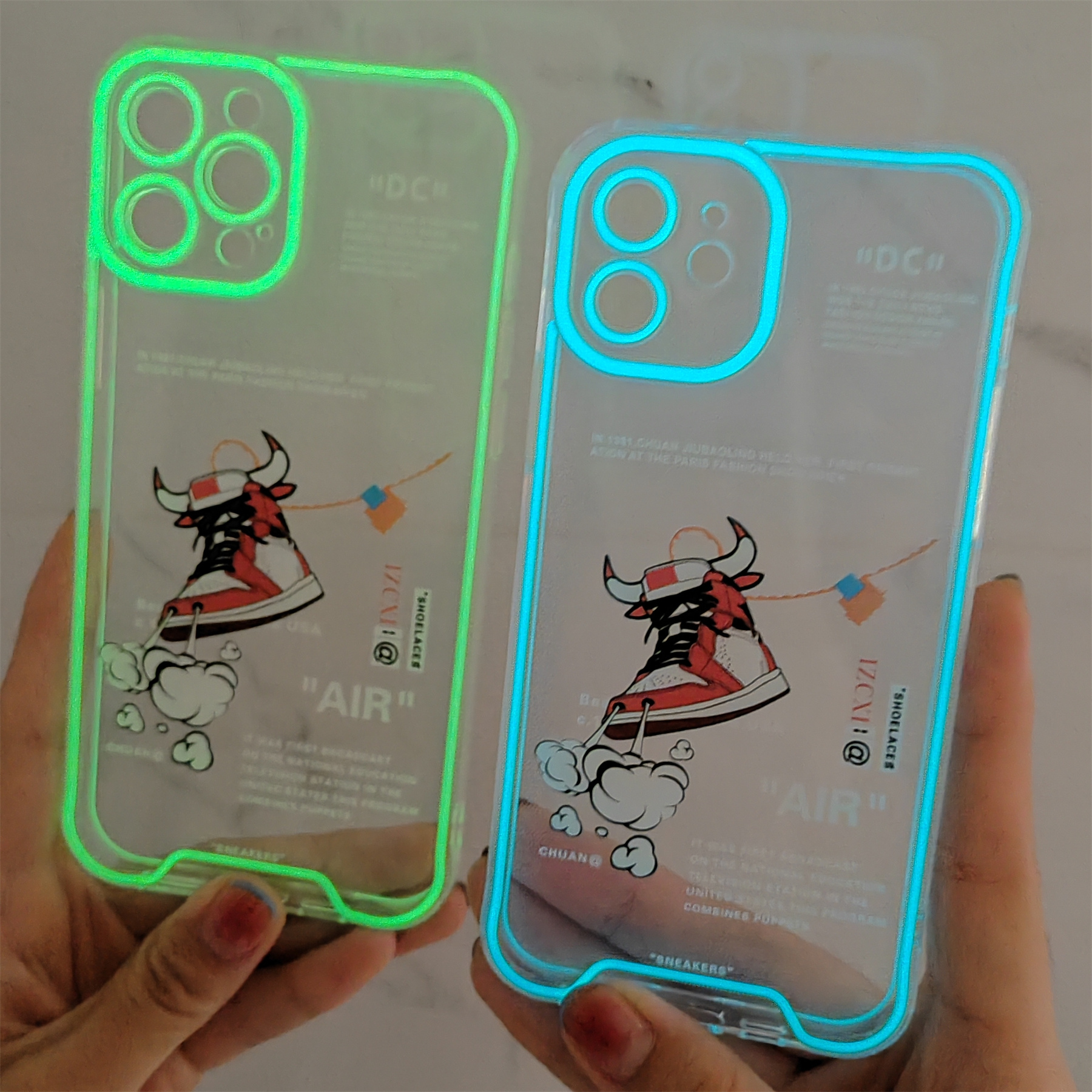 Fluorescent Sneakers Luminous Silicone Phone Case For Iphone 14/13