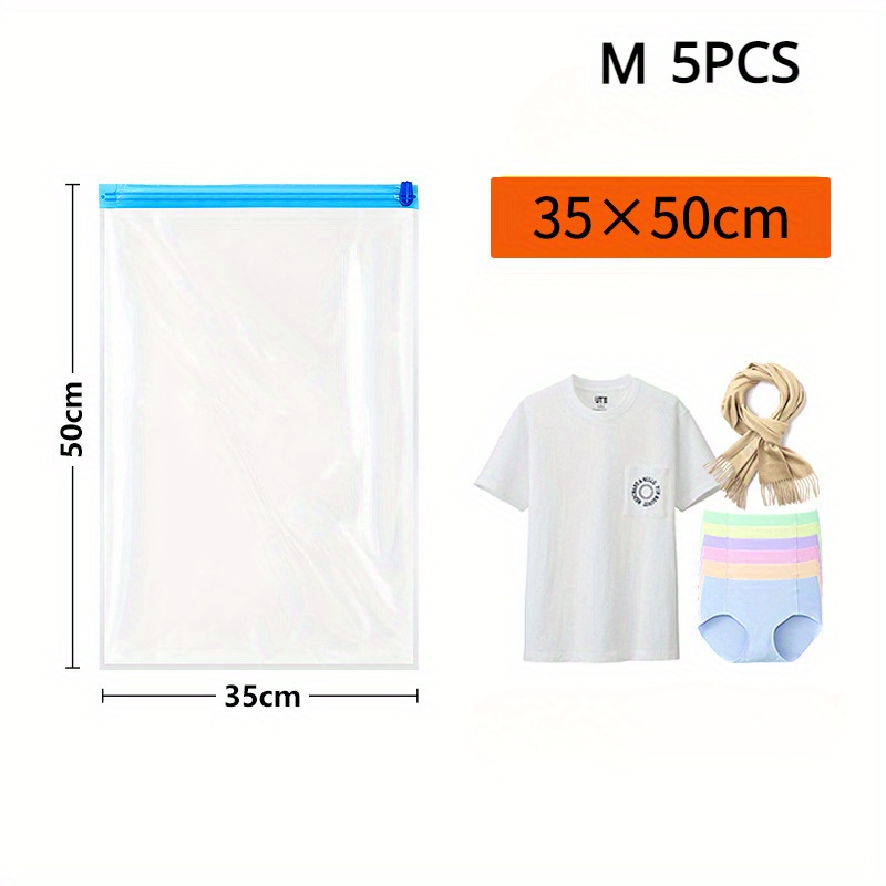 Vacuum Travel Bag Roll Up 35x50CM Plastic Transparent Storage Bag Saving  Room Of Your Suitcase Luggage Organizer Compression Bag