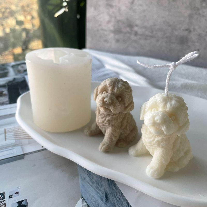 3D Teddy Puppy Candle Silicone Mold DIY Dog Wax Candle Making Soap Resin  Mold Christmas Gift Craft Supplies Home Decor