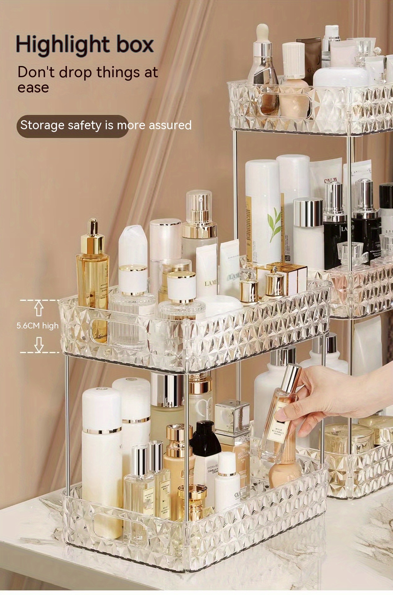 2/3 tier Bathroom Organizer Countertop Makeup Shelf Storage - Temu