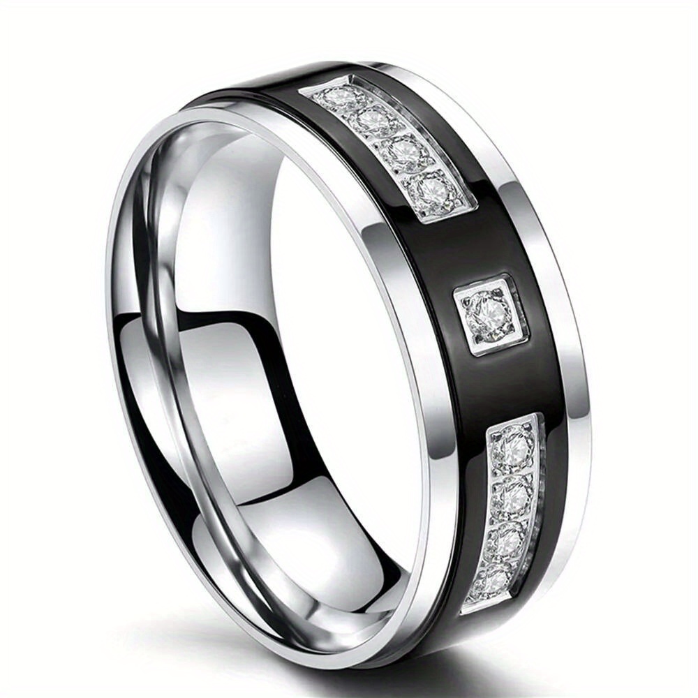 Cubic zirconia mens wedding on sale bands