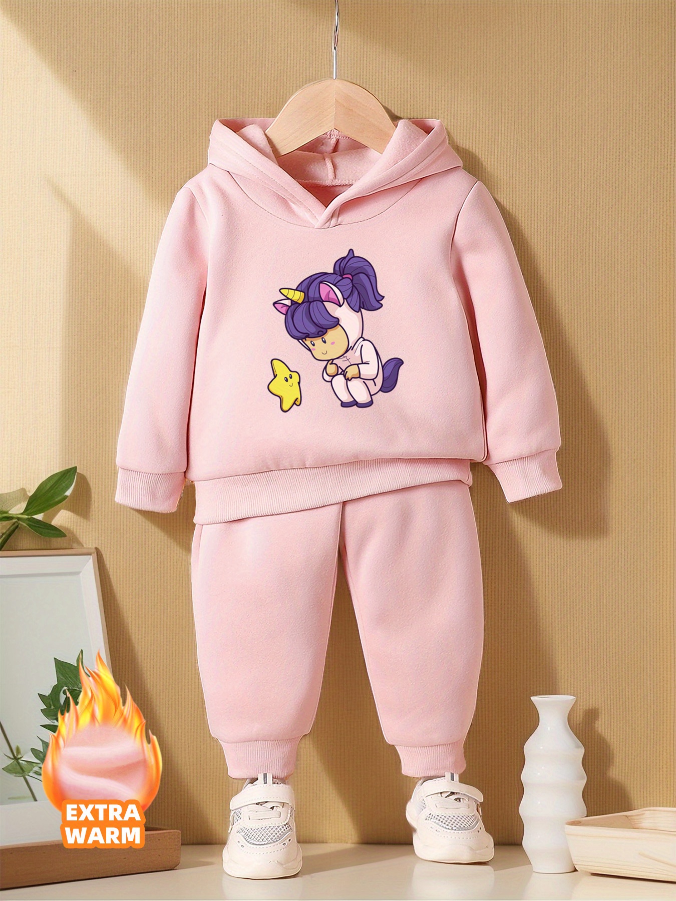 PatPat 2pcs Kid Girl Cute & Adorable & Casual Unicorn Graphic Long*Sleeve  Hoodie Sports*top And Leggings Fashion Set For Spring & Autumn/Fall