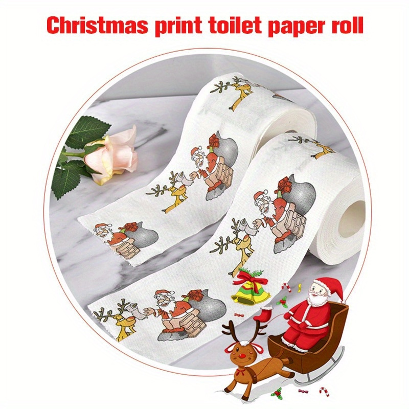 Acheter 1 rouleau de papier toilette mignon père noël joyeux noël,  décoration créative pour Table de salon