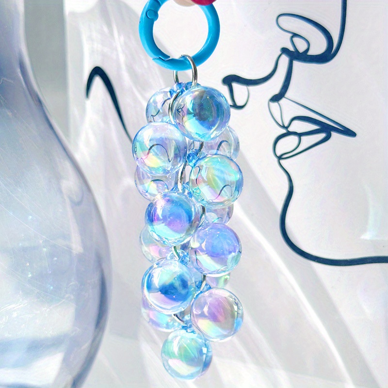 1pc New 16mm Translucent Grape Cluster Short Phone -linked Beads Bag Accessory Pendant High Optional