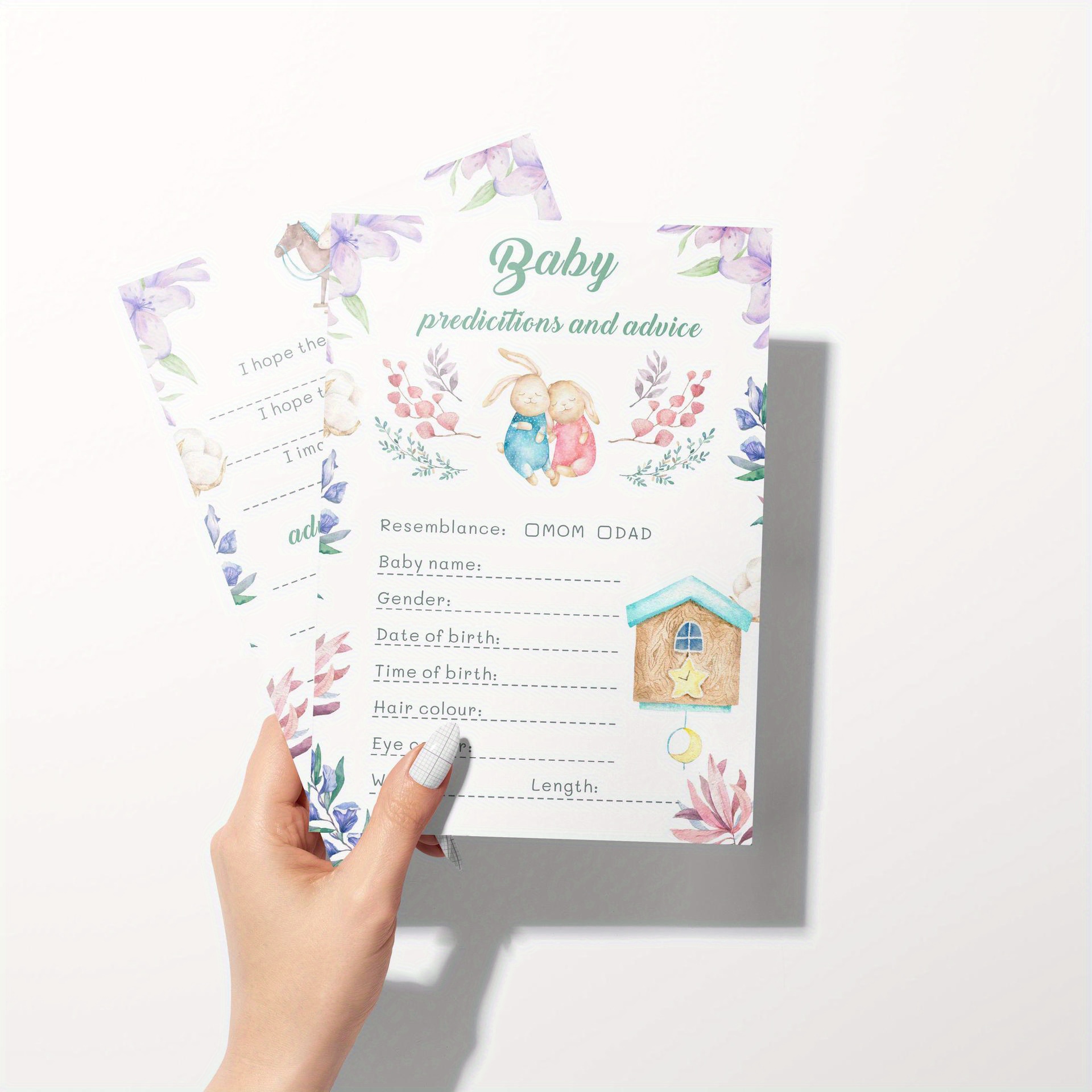 5pcs/set, Carta Di Previsioni E Consigli Per Baby Shower, Carta Di  Rivelazione Del Genere, Carta A Doppia Faccia Per Giochi Di Rivelazione Del  Genere