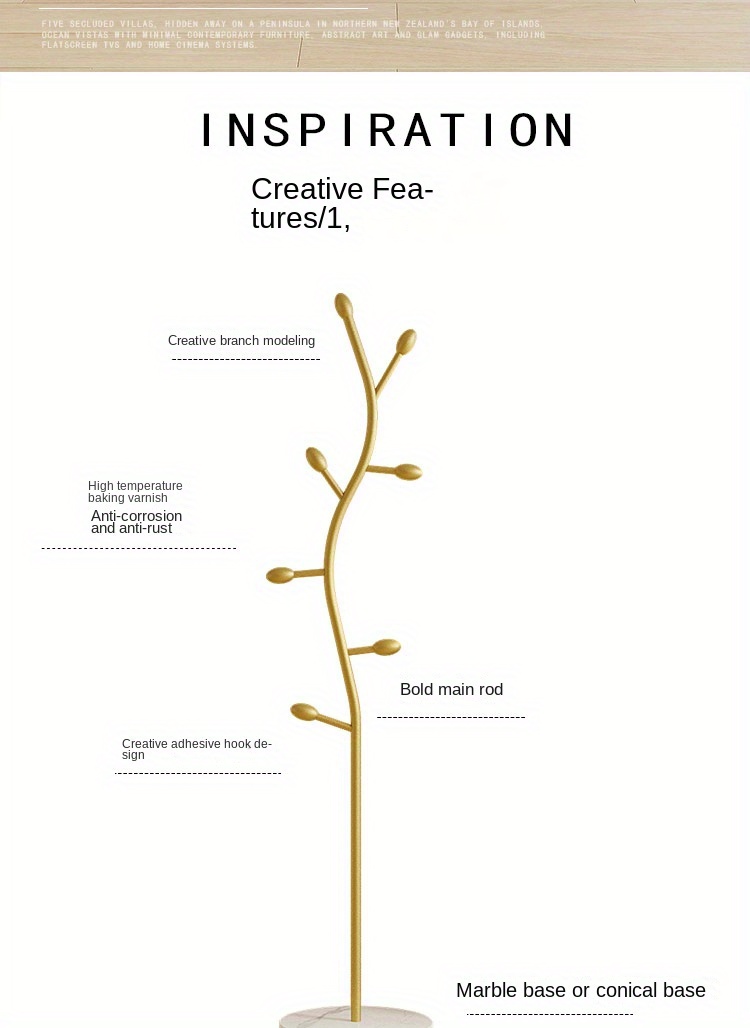 минималистичная скандинавская вдохновленная современная вешалка для пальто, свободно стоящая многоцелевая металлическая вешалка для одежды для гостиной спальни подробности 1