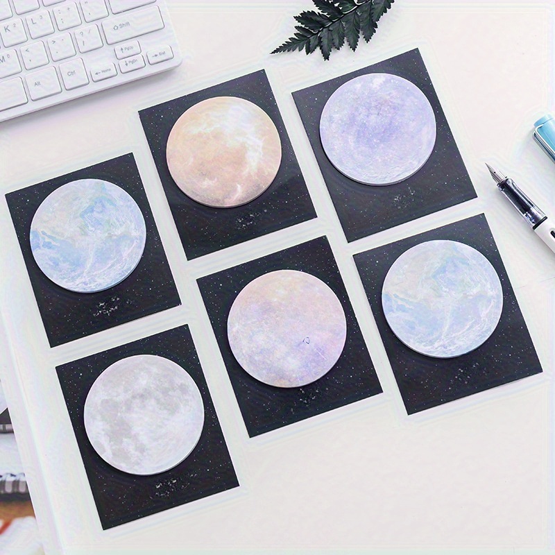 

Japanese And Korean Stationery Creative Planet Series Sticky Notes Round Tearable Sticky Notes Small Book Office Note N Times Stickers