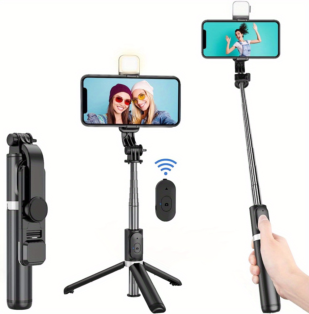 Trípode portátil para teléfono móvil, palo de Selfie para tomar fotos en  vivo 