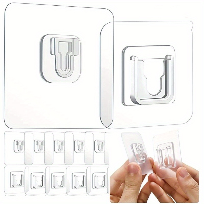 Clear Double sided Adhesive Wall Hooks Strong - Temu