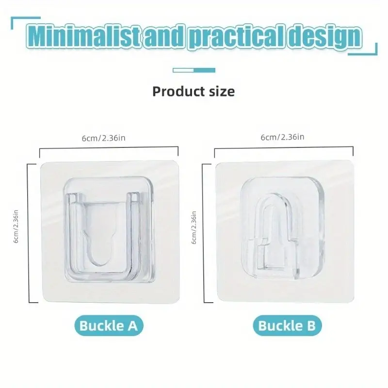 Double Sided Adhesive Wall Hooks Hanger Strong Transparent - Temu