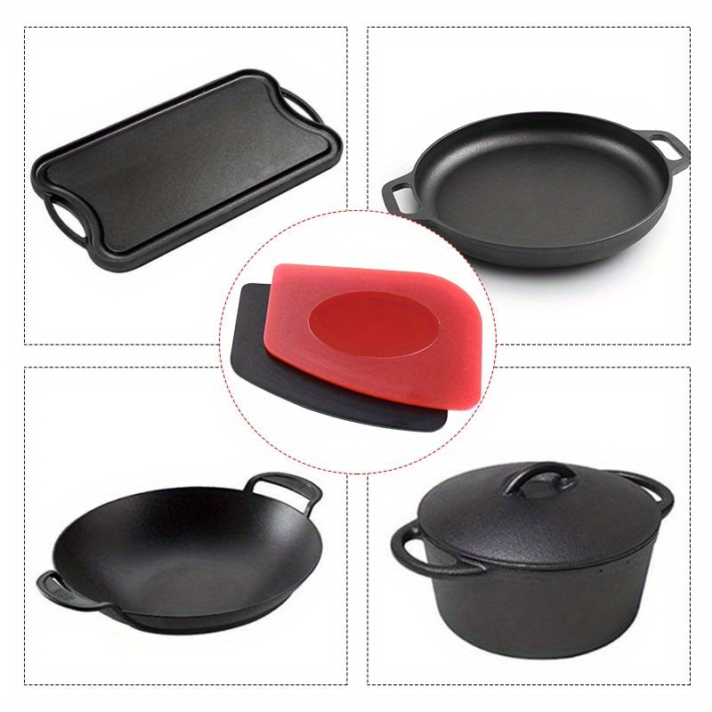 Durable Pan Scrapers Red And Black Plastic Pan Scraper Tools - Temu