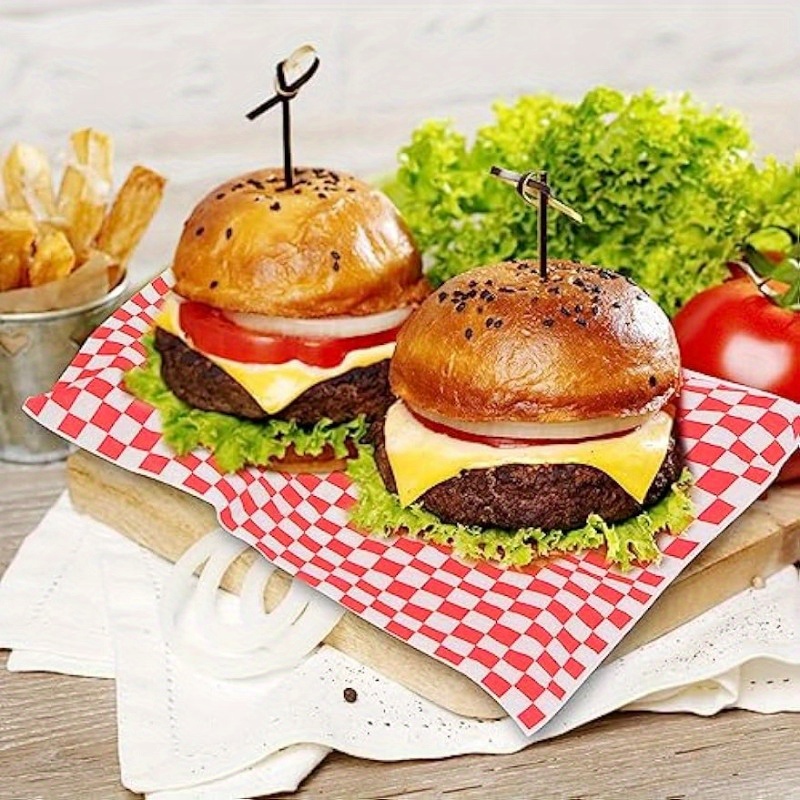 Non stick Plaid Wax Paper Sheets For Sandwiches Burgers And - Temu