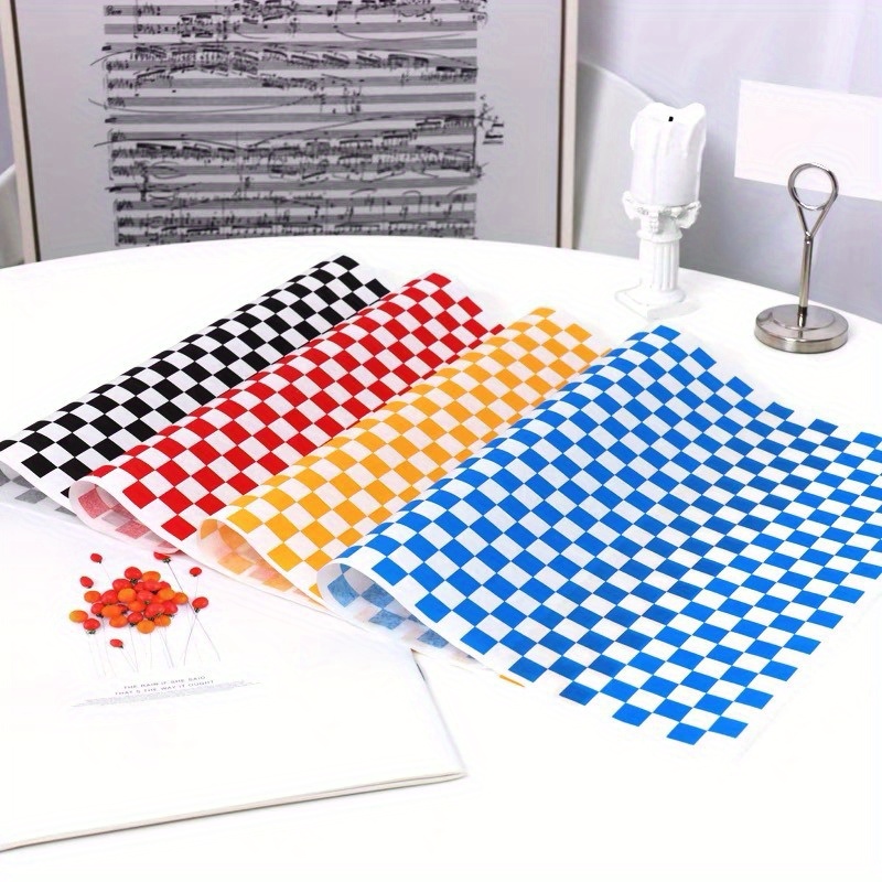 Wax Paper Sheets, Premium Food Basket Liners, Grease Resistant Wax Paper  Sheets For Food, Classic Checkered Sandwich Wrapping Paper For Party,  Festival And Outdoors - Temu