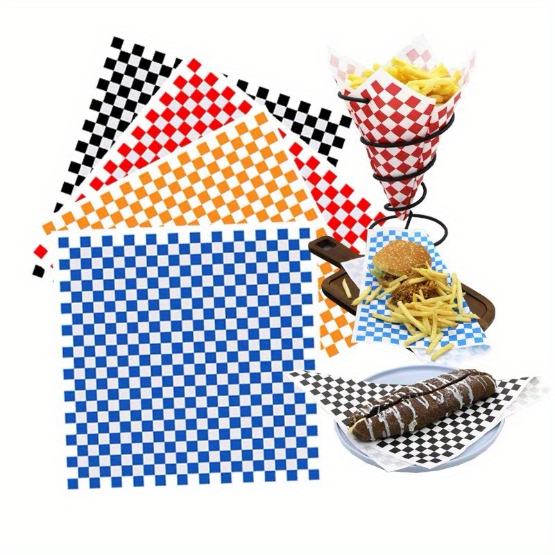 Deli Paper Sheets, Premium Food Basket Liners, Grease Resistant Wax Paper  Sheets For Food, Classic Checkered Sandwich Wrapping Paper For Party,  Festival And Outdoors - Temu