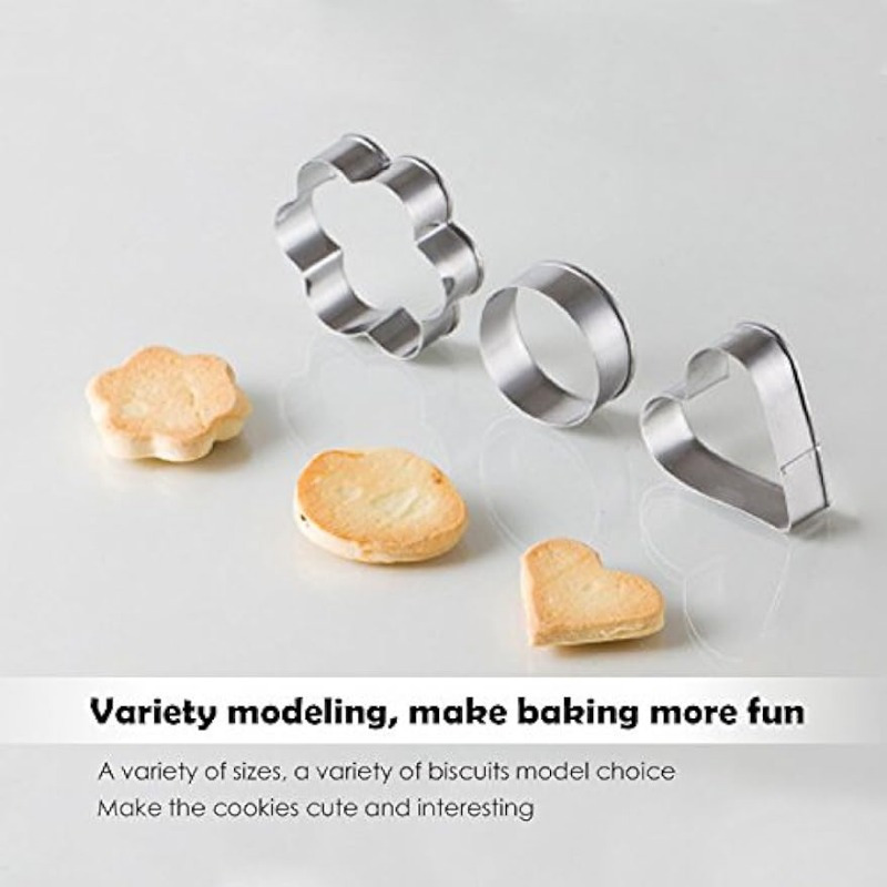 Geometric Cookie Cutters, Stainless Steel Pastry Cutter Set, Round Star  Heart Flower Shaped Biscuit Molds, Baking Tools, Kitchen Accessories - Temu