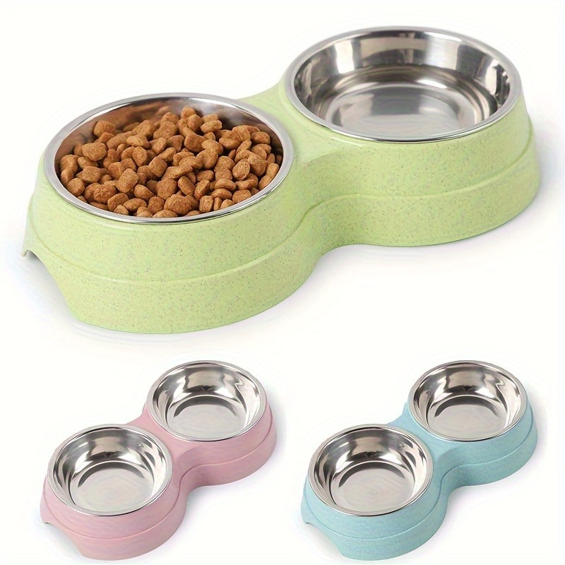 Dog Bowls, Cat Food and Water Bowls Stainless Steel, Double Pet