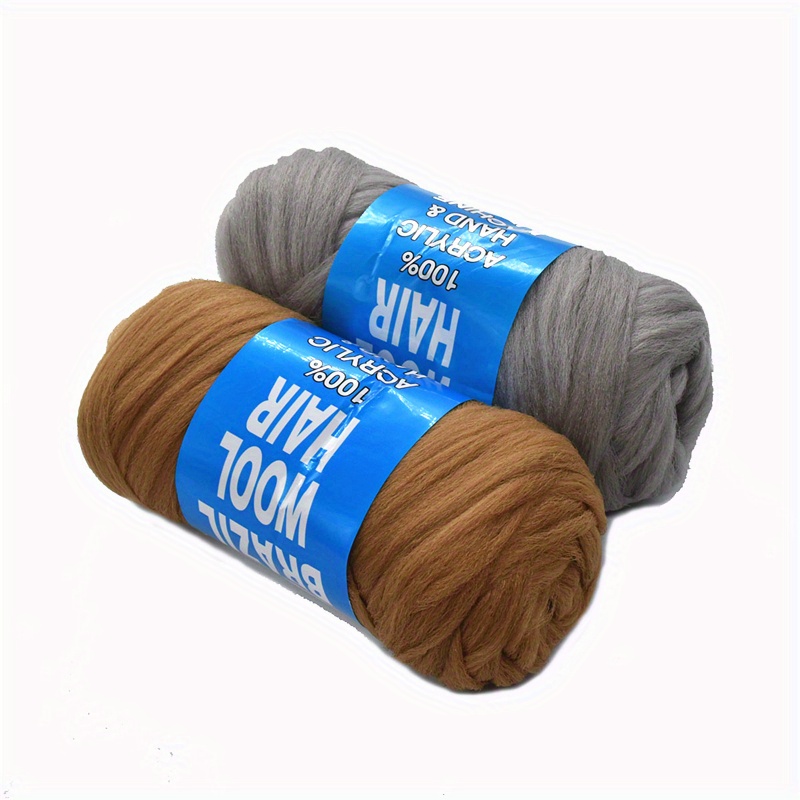 Brazilian Yarn Wool Hair Arylic Yarn for Hair Crochet Braid Twist Warps  Black Color Black01