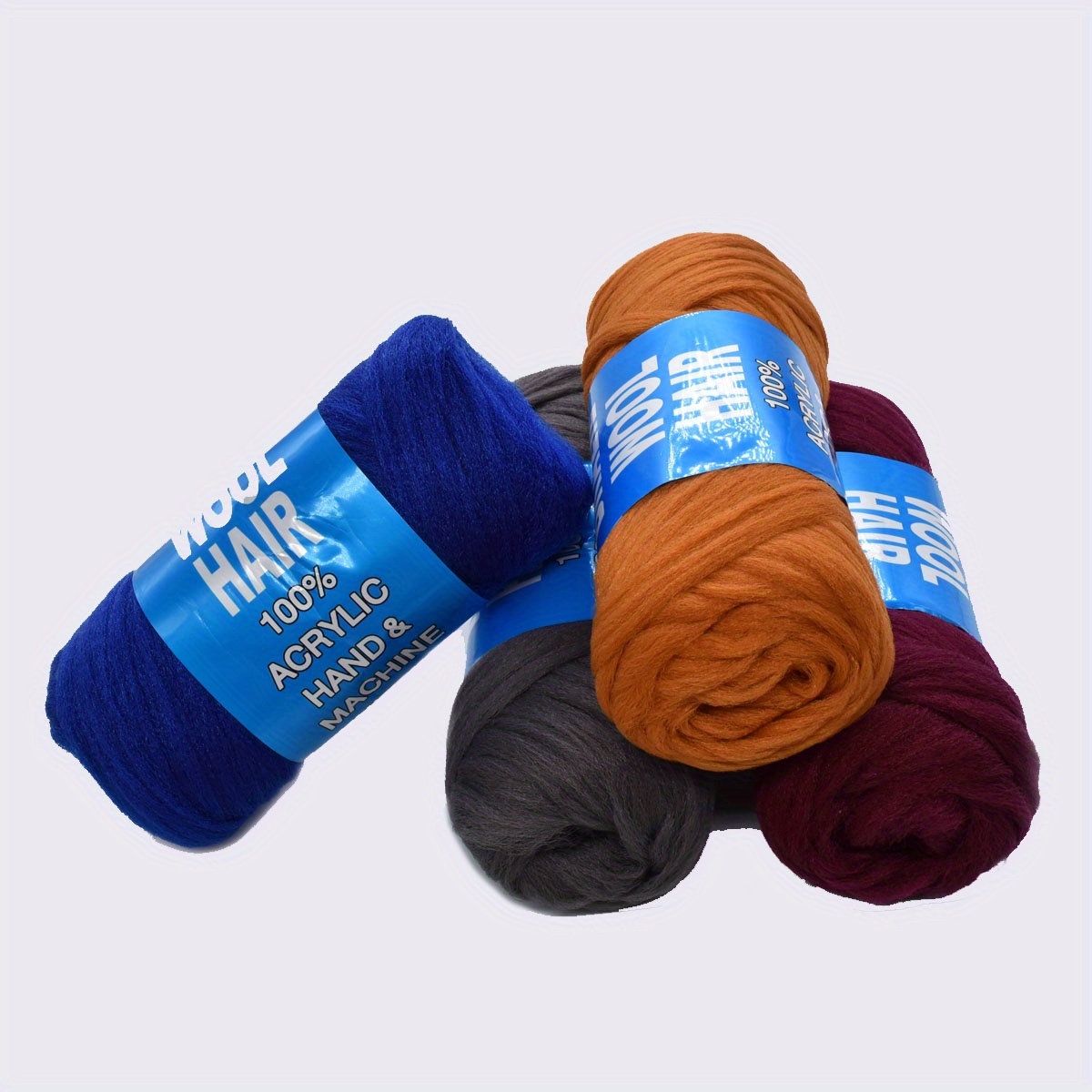 K T One 4 packs brazilian wool hair yarn, wool yarn for hair jumbo