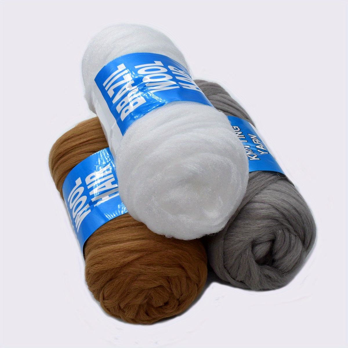 Ly 4pcs Brazilian Wool Hair Yarn for Braiding& Senegalese Twisting Wool Hair Attachment Knitting Hair Braids