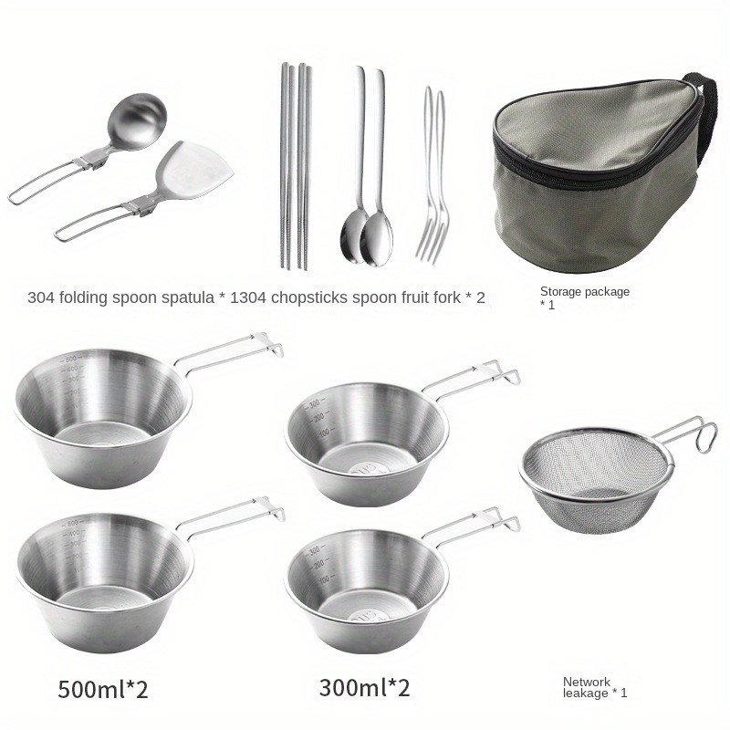 304 Stainless Steel Folding Portable Tableware Outdoor - Temu