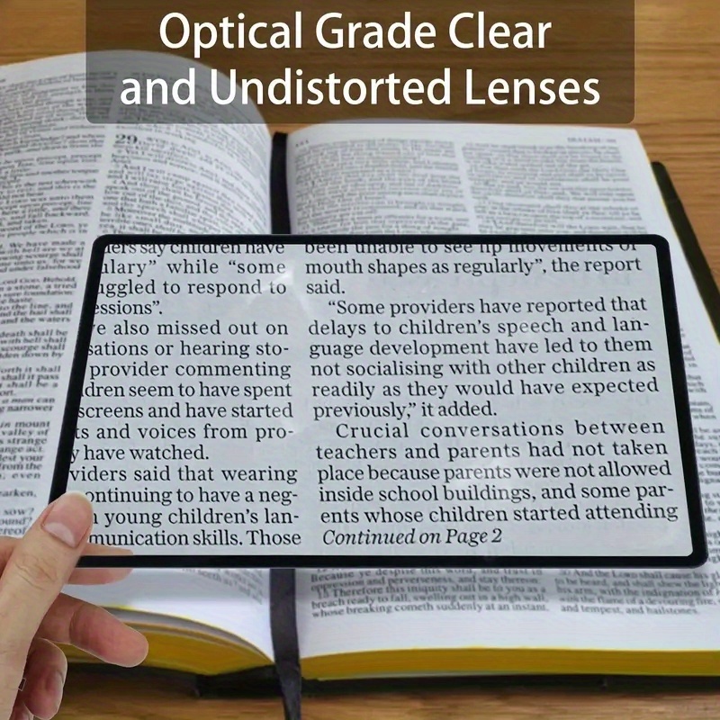 1pc mini led magnifier flat book page magnifier paper magnifier compatible reading glass lens