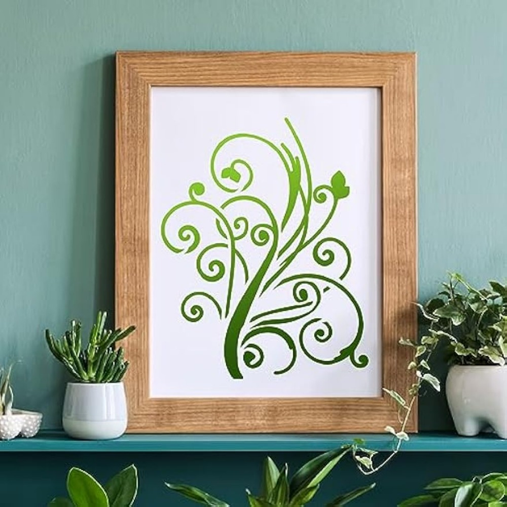 Craft Flourish Floral Stencil For Mixed Media Wall Painting Art & Craft 6 x  6