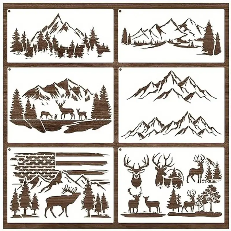 Mountain Stencils For Painting On Wood Burning Stencils And - Temu