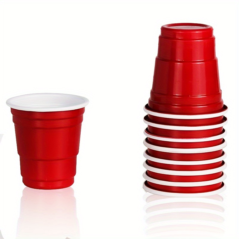 [Case Of] 2 oz. Mini Plastic Shot Glasses - Red Disposable Jello Shot Cups