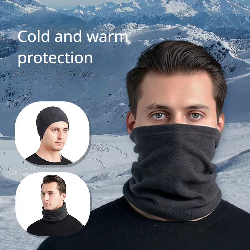 Men Women Fleece Neck Warmer Winter Neck Gaiter Cold Weather Ski Face Mask  Scarf