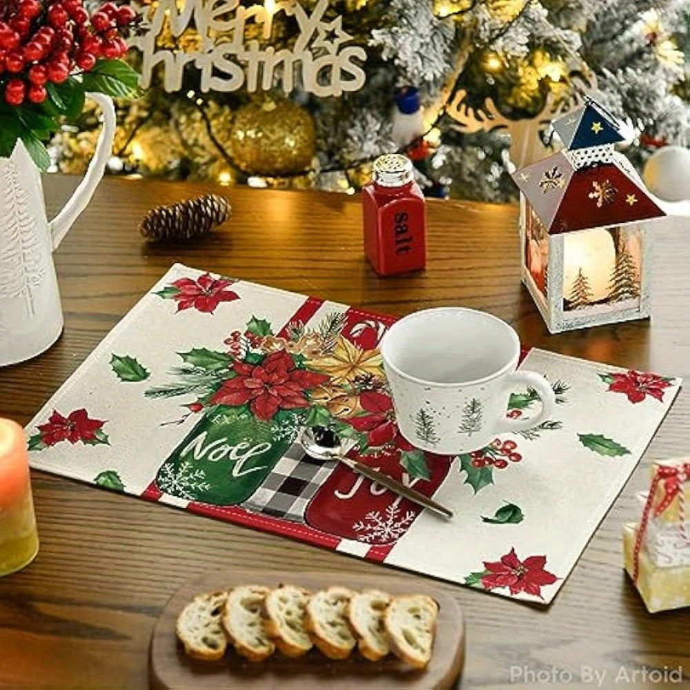Christmas Placematset of 6 Noel Table Matround Dining Table