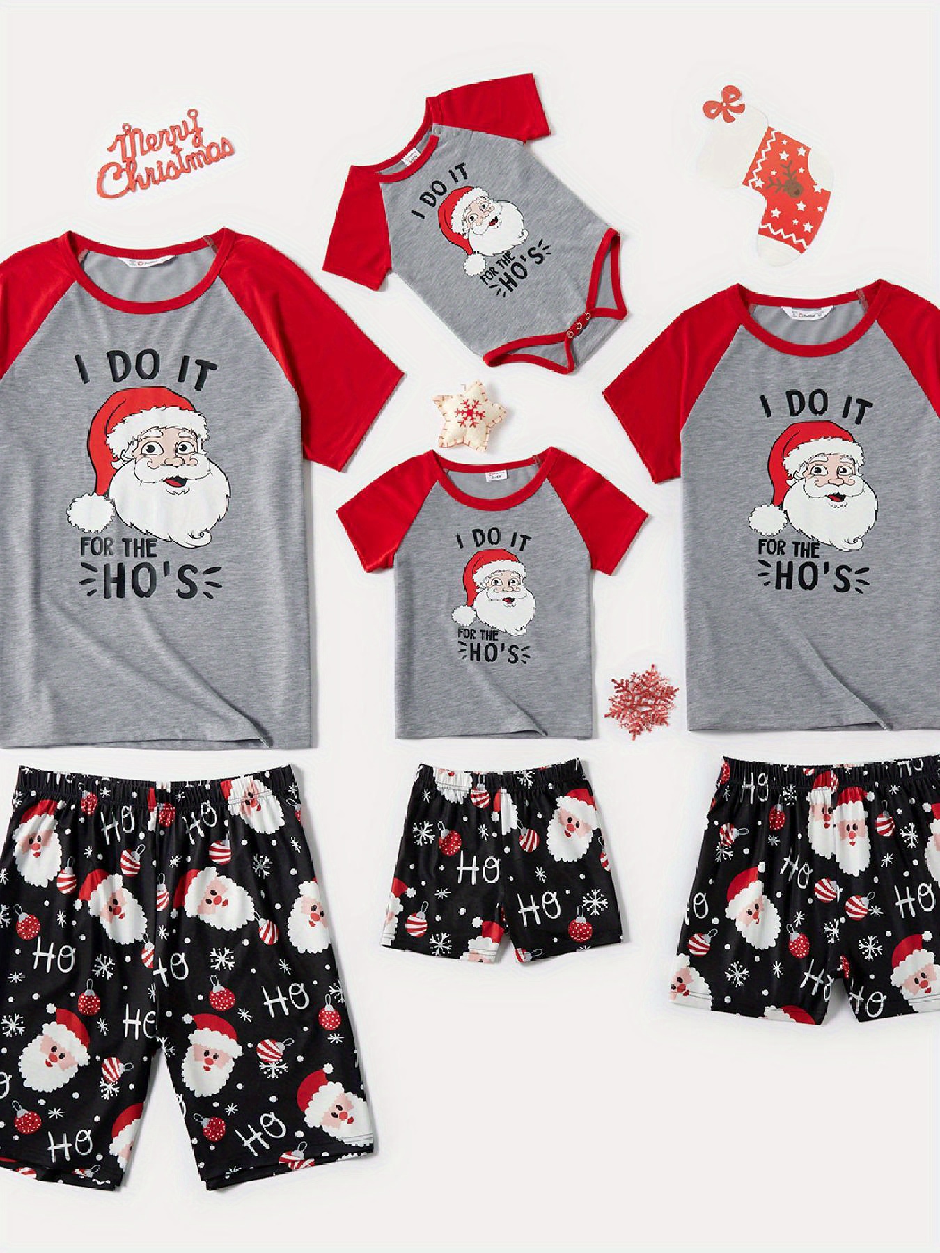 Short sleeve matching hot sale christmas pajamas