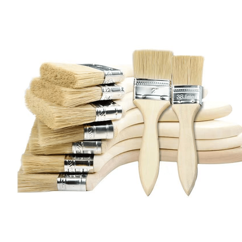 Wide Paint Brush Glue Wooden Base Bristle Black Handle Sheet Stock Photo by  ©ninaunruh 415950332