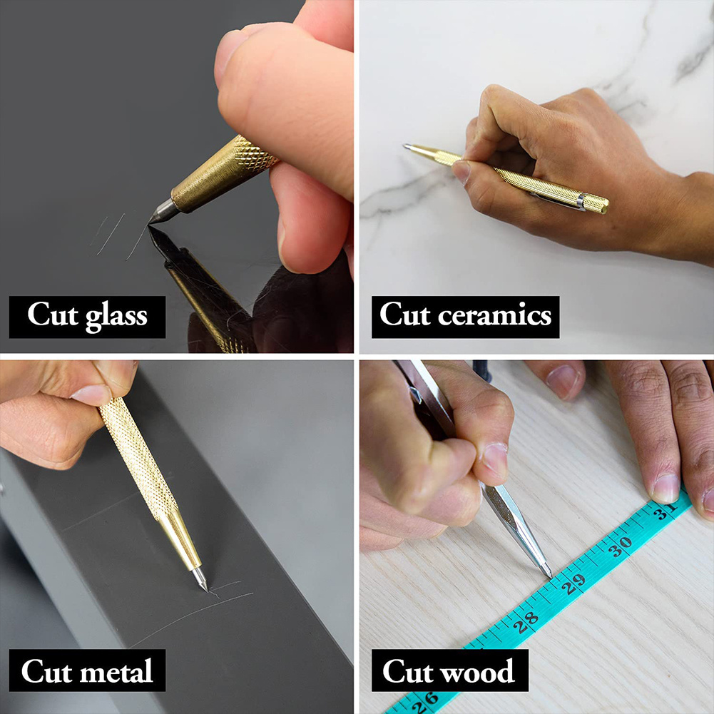 Ceramic Tile Cutter Pen, Metal Plate Glass Marker Lettering Pen, Ceramic  Tile Cutting Pen, Metal Scribe Tool for Tile/Glass/Ceramics/Metal (2PCS-B)