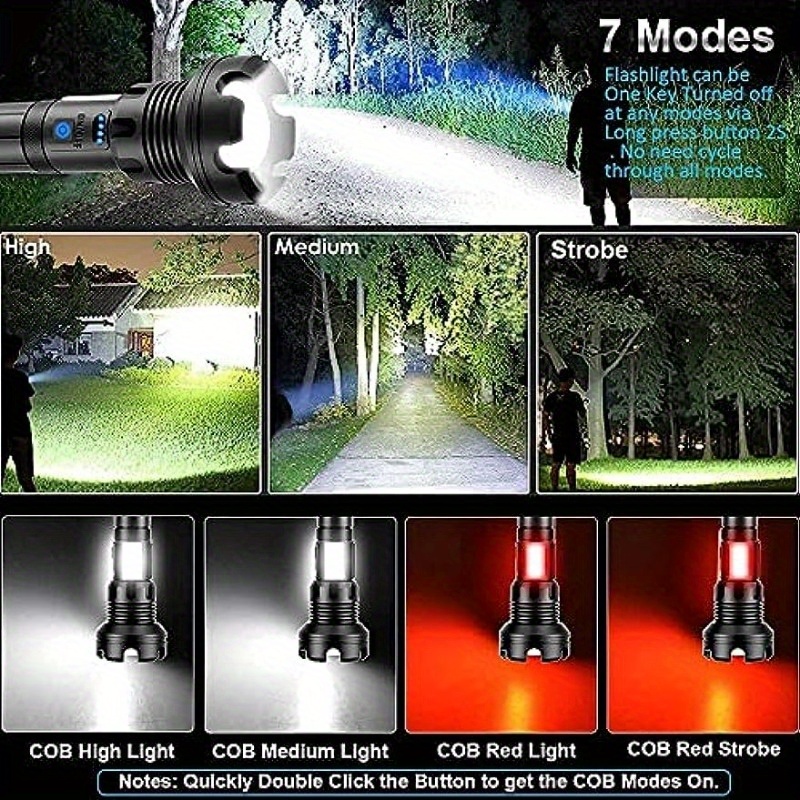 Led Rechargeable Flashlights High Lumens Brightest - Temu
