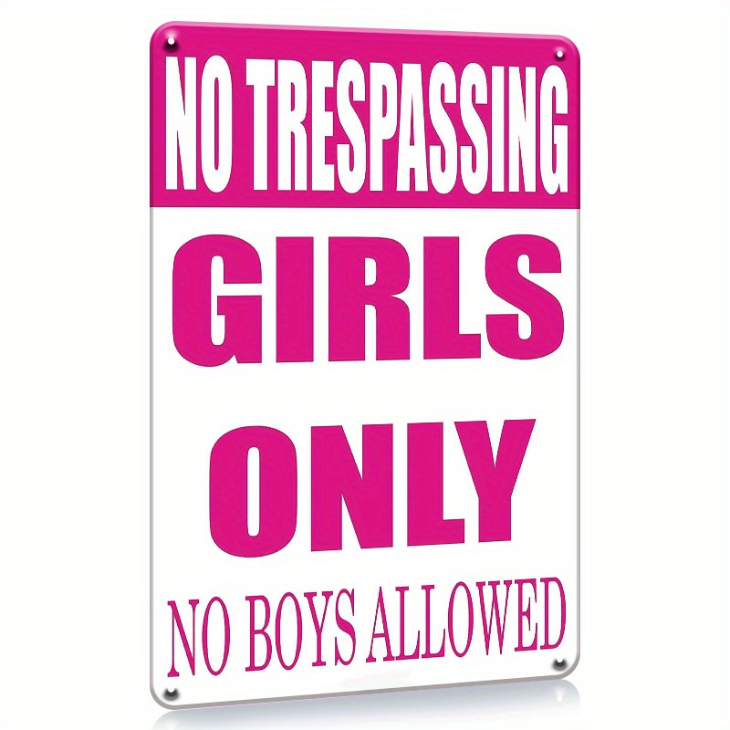 1pc,Room Decor For Teen Girls Bedroom Door Decor Teen Boy Metal Tin Signs -  Preppy Room Decor Funny No Boys Allowed Sign Girls Room Decor - Girl Pink