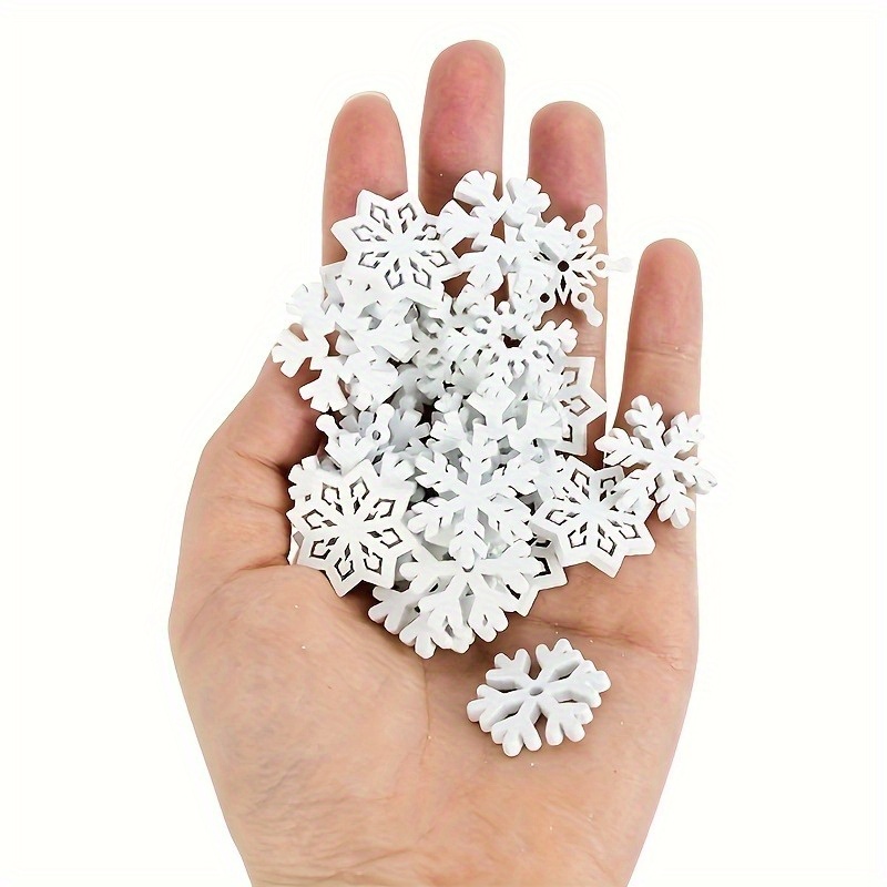 Wooden Christmas White Snowflake Cutouts Ornaments - Temu