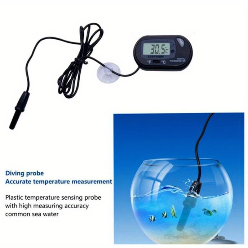Fish Tank Thermometer Reptile Turtle Sucker Diving Pet Box With