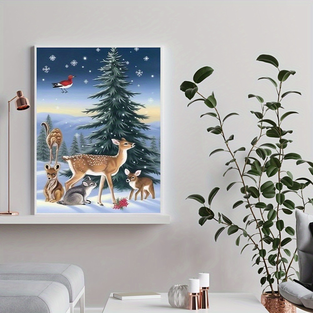 Christmas 5D Diamond Art Kits for Adults Beginners,DIY Winter