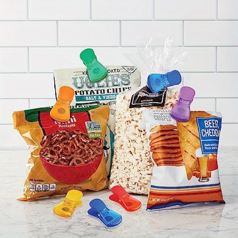 Chip Bag Clips Large Size Assorted Colors Foods Snacks Bag - Temu