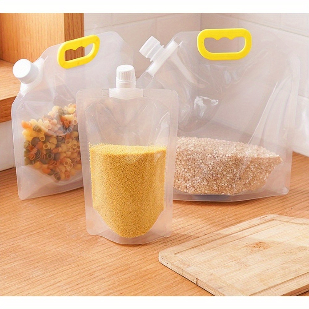 Rice Packaging Bags Cereal Storage Bags Transparent Portable - Temu